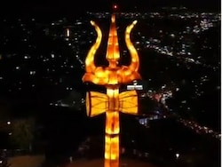 Giant 65-Foot Trishul At Kailasagiri Hilltop Lights Up Vizag Skyline