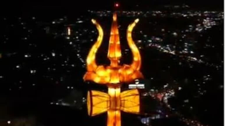 Giant 65-Foot Trishul At Kailasagiri Hilltop Lights Up Vizag Skyline