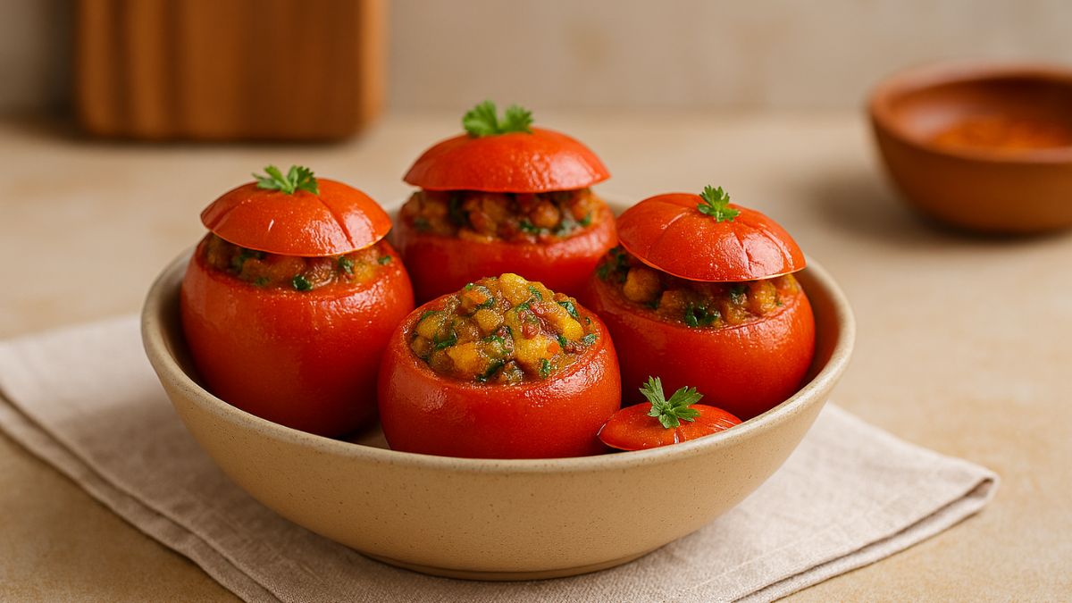 This 15-Minute Bharwa Tamatar Recipe Makes A Simple Lunch Feel Special