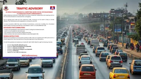 गाजियाबाद से दिल्ली जाने वालों की बढ़ेगी परेशानी, NH-09 पर जून 2026 तक ट्रैफिक दबाव, दिल्ली ट्रैफिक पुलिस ने बताया किन रास्तों का करें इस्तेमाल