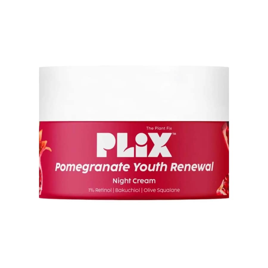Click to buy The Plant Fix Plix Pomegranate 1.20% Retinol & 1% Bakuchi Oil Anti Ageing Night Cream (50 g)