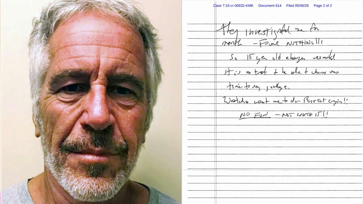 "Watcha Want Me To Do? Bust Out Crying": Epstein Note Before Suicide Attempt