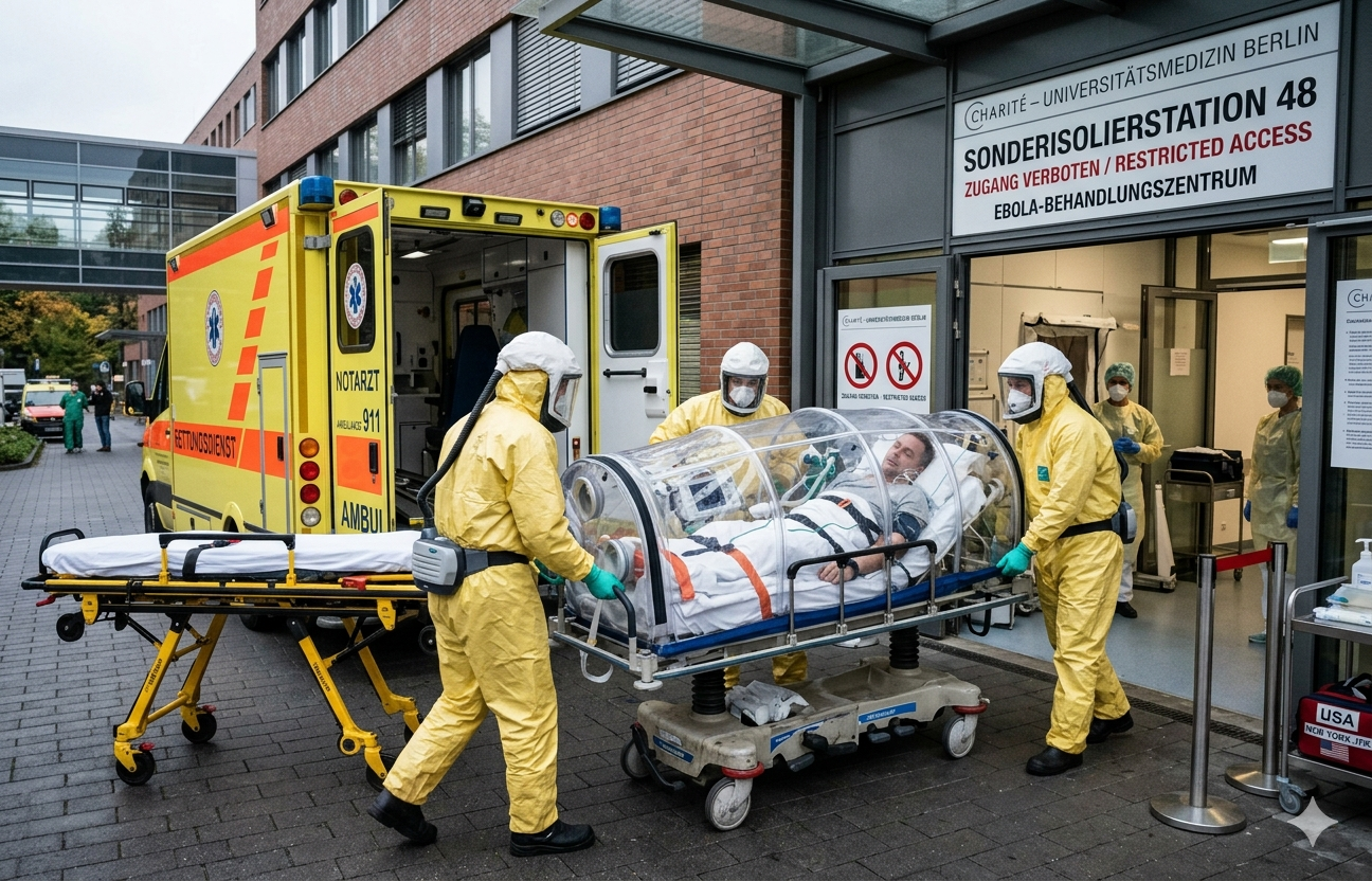 The family of a U.S. citizen who contracted Ebola has been admitted to a Berlin hospital