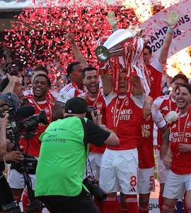 First Pictures: Mikel Arteta And Arsenal Lift Premier League Trophy After 22 Years Of Wait
