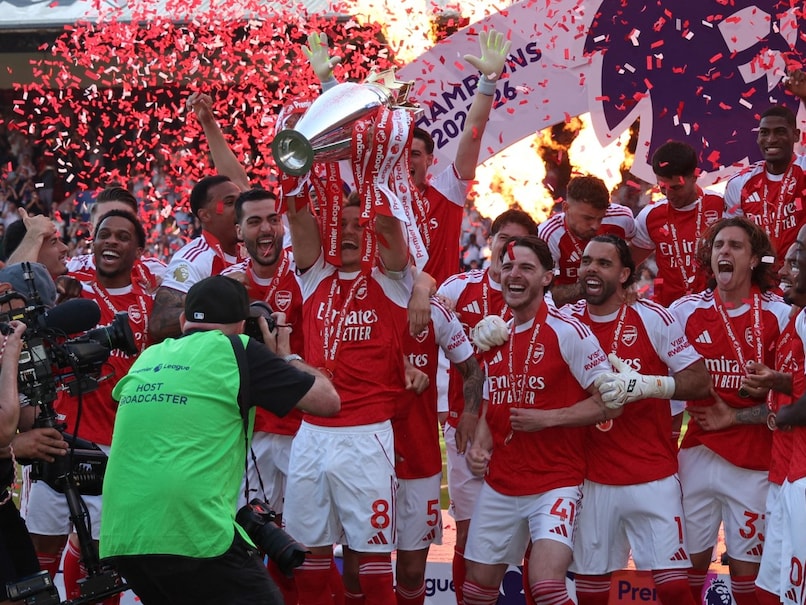 First Pictures: Mikel Arteta And Arsenal Lift Premier League Trophy After 22 Years Of Wait