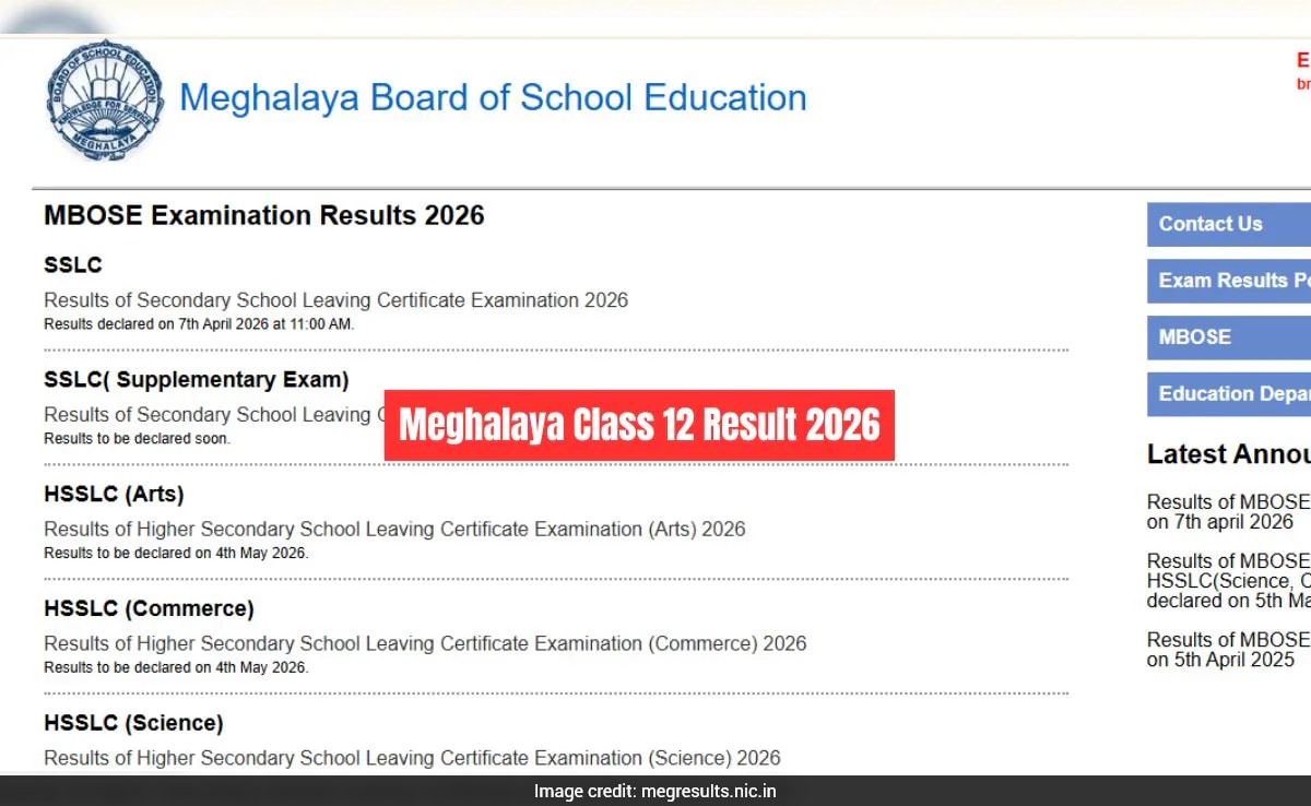 Meghalaya Board HSSLC Result 2026 Tomorrow: Check Release Time, Official Website, Login Details
