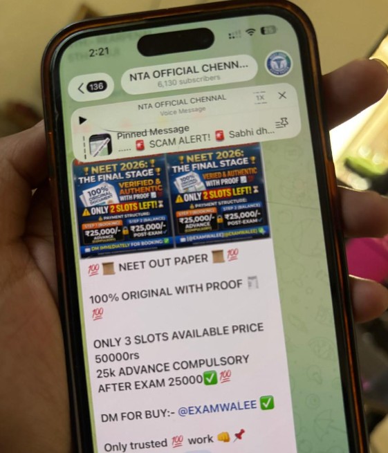 "100 Percent Genuine Paper": Inside NEET Leak Factory on Telegram Groups
