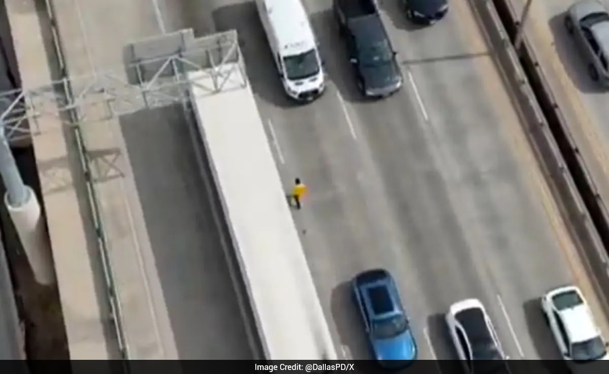 Police Rescue Man Walking Into Freeway Traffic With Help Of Drone In US