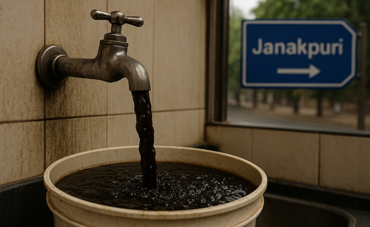 जनकपुरी में गंदे पानी की सप्लाई, मुश्किल हुई लोगों की जिंदगी, बदबू से बचने के लिए 24 घंटे चलाते हैं पंखे