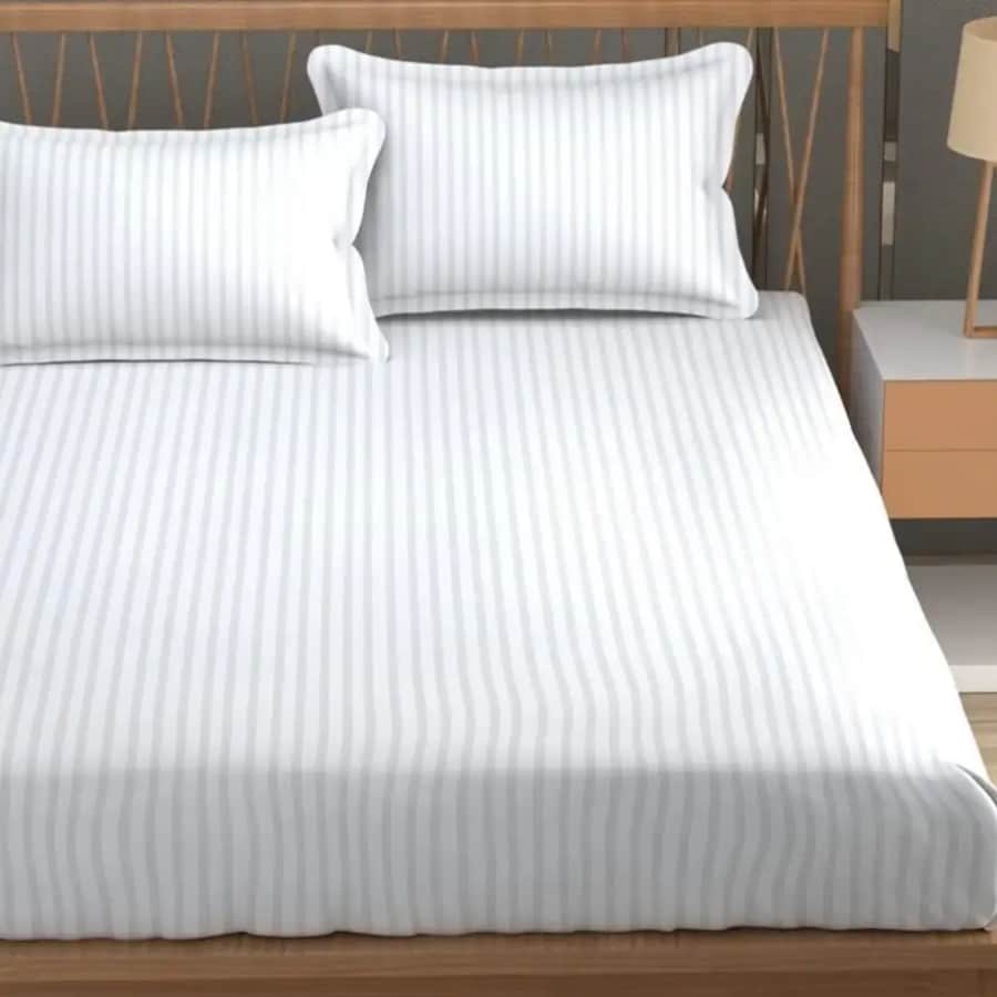 Click here to buy:  HOMIMPEX Cotton Double Flat 220 TC Solid 1 Bedsheet with 2 Pillow Covers
