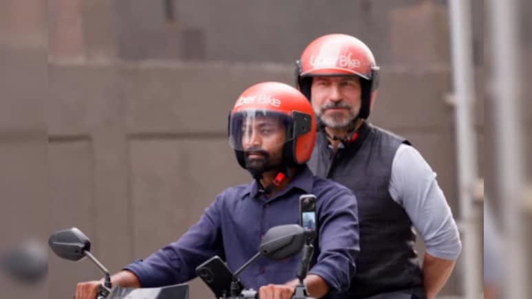 Watch: Uber CEO Dara Khosrowshahi Take Bike Ride In India For Rs 25