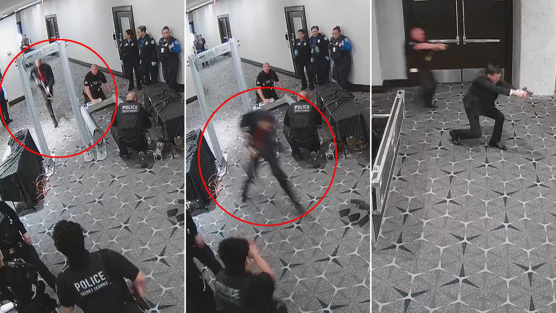 New CCTV Footage Released Of Gunman Breaking Through Security At White House Event