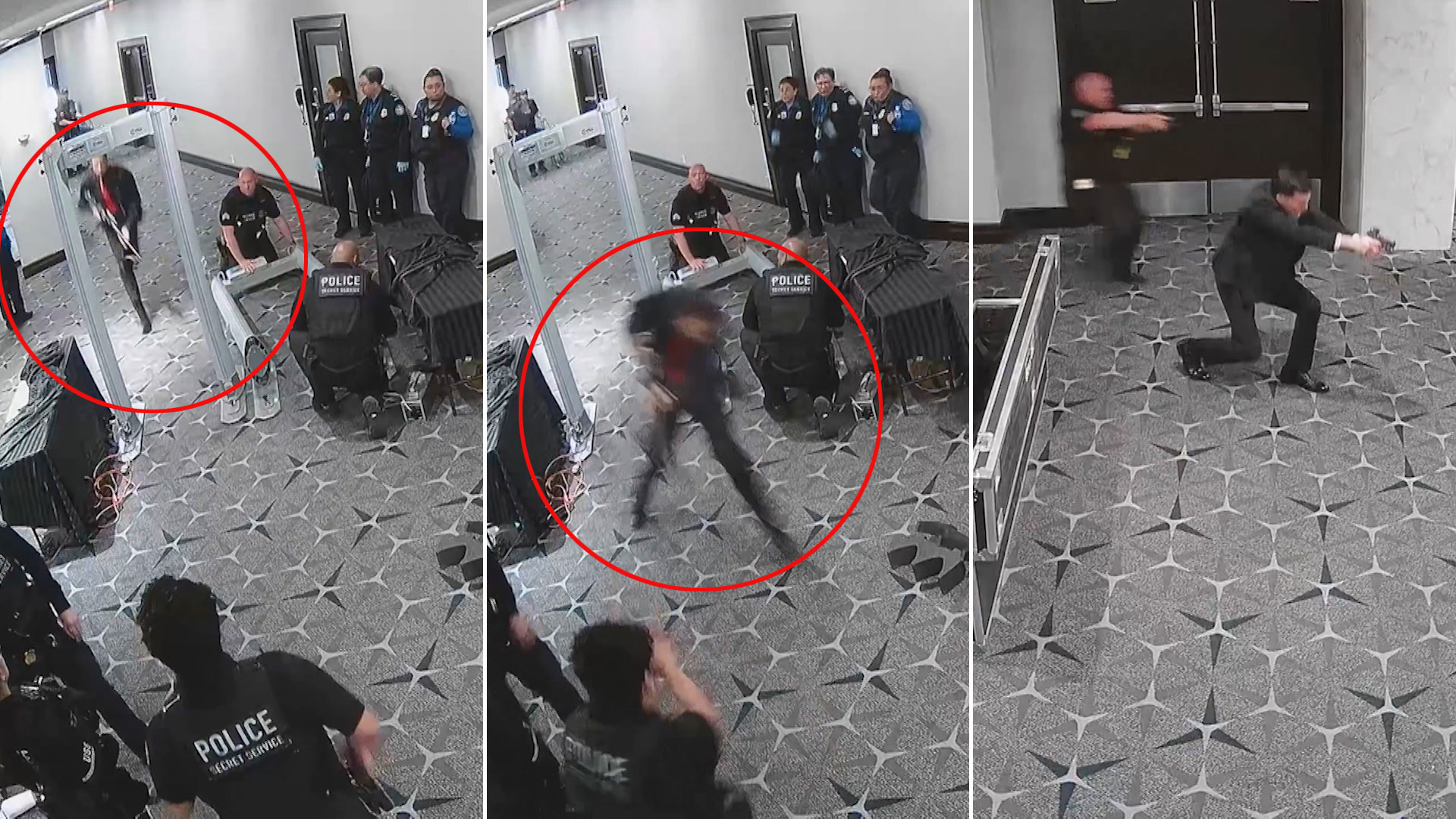 New CCTV Footage Released Of Gunman Breaking Through Security At White House Event