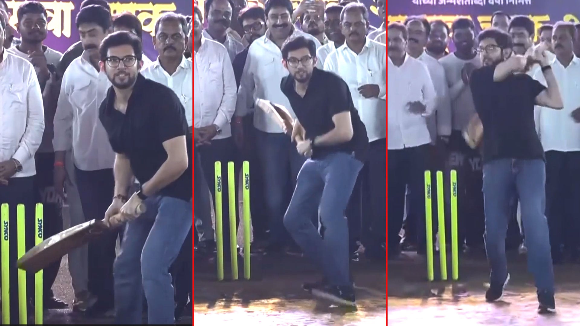 WATCH: Aaditya Thackeray Tries His Hand At Cricket During Pune Event