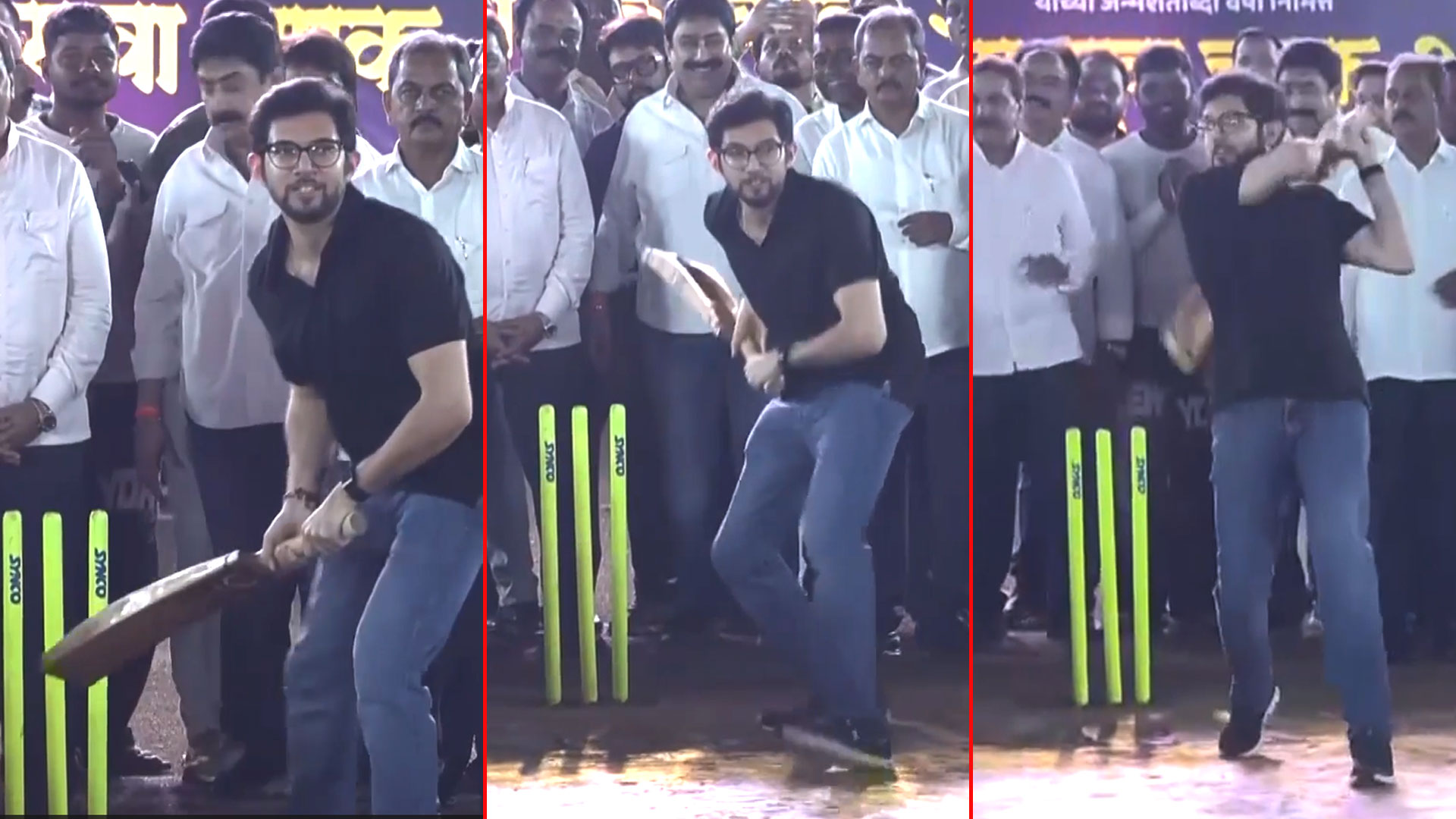WATCH: Aaditya Thackeray Tries His Hand At Cricket During Pune Event
