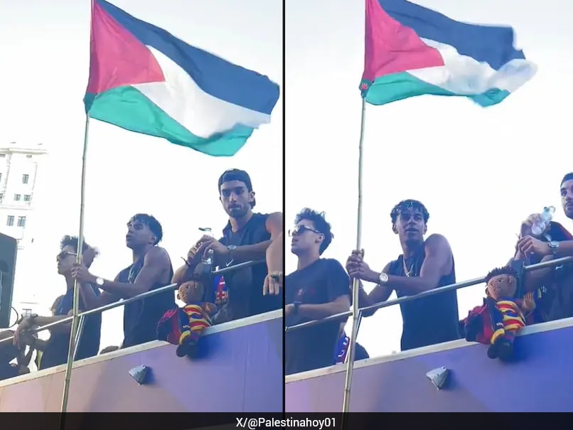 Video: Barcelona Superstar Lamine Yamal Waves Palestine Flag At La Liga Title Parade