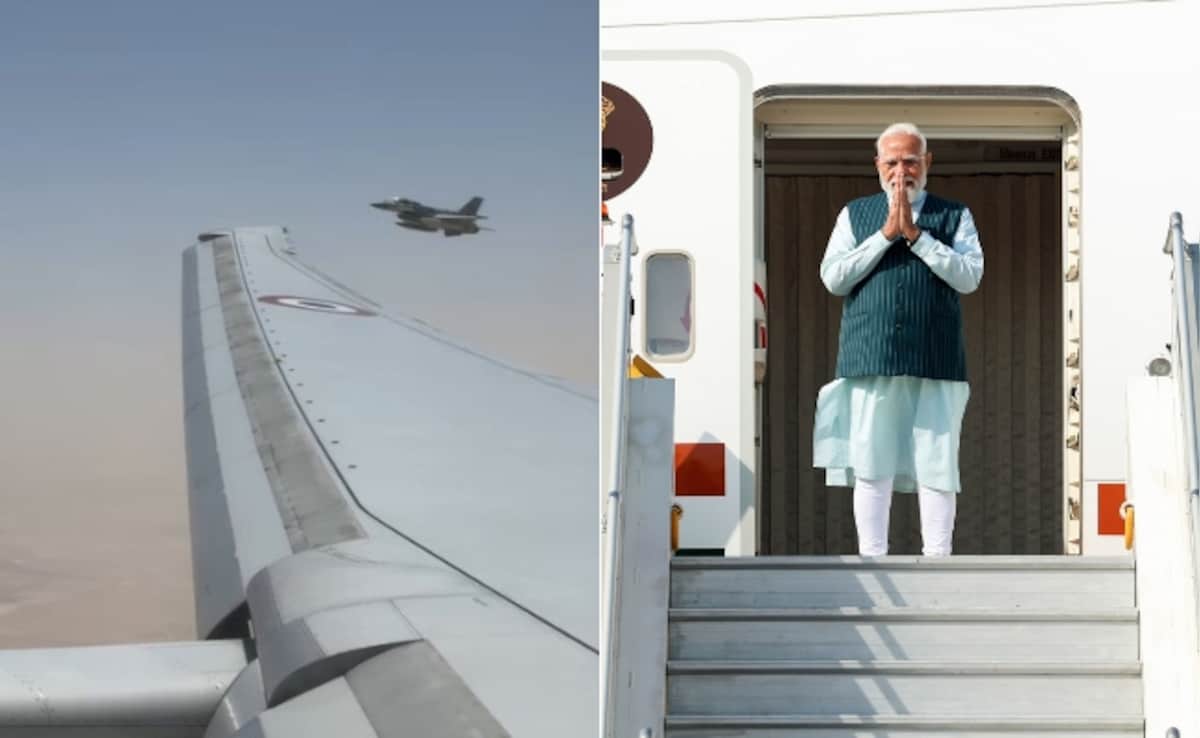 Watch: UAE's F-16 Jet Escorts PM Modi's Aircraft As He Arrives In Abu Dhabi