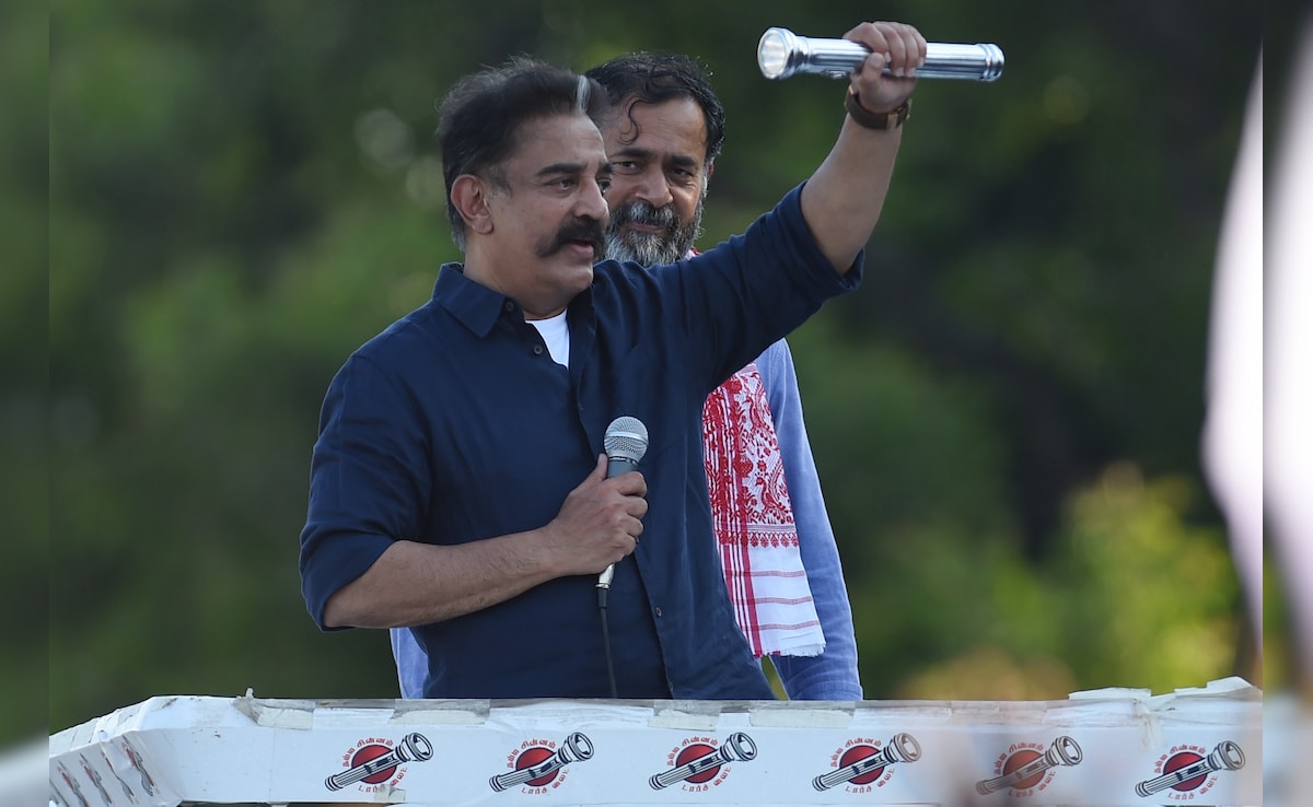 Kamal Haasan during a rally ahead of 2019 Lok Sabha election polls