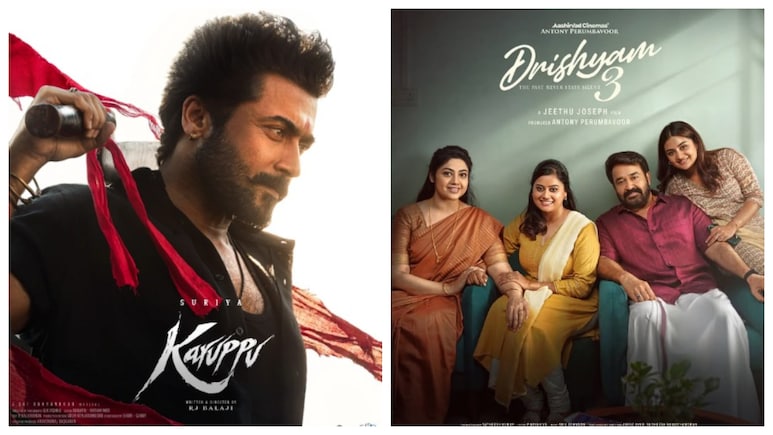 Karuppu Vs Drishyam 3 Box Office Collection: Suriya & Mohanlal's Films Show Steady Weekday Trend