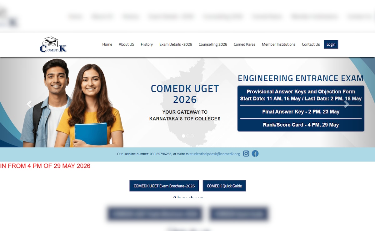 COMEDK UGET 2026 Result To Be OUT Today @ 4PM; Check Direct Link And Steps To Download Rank Card