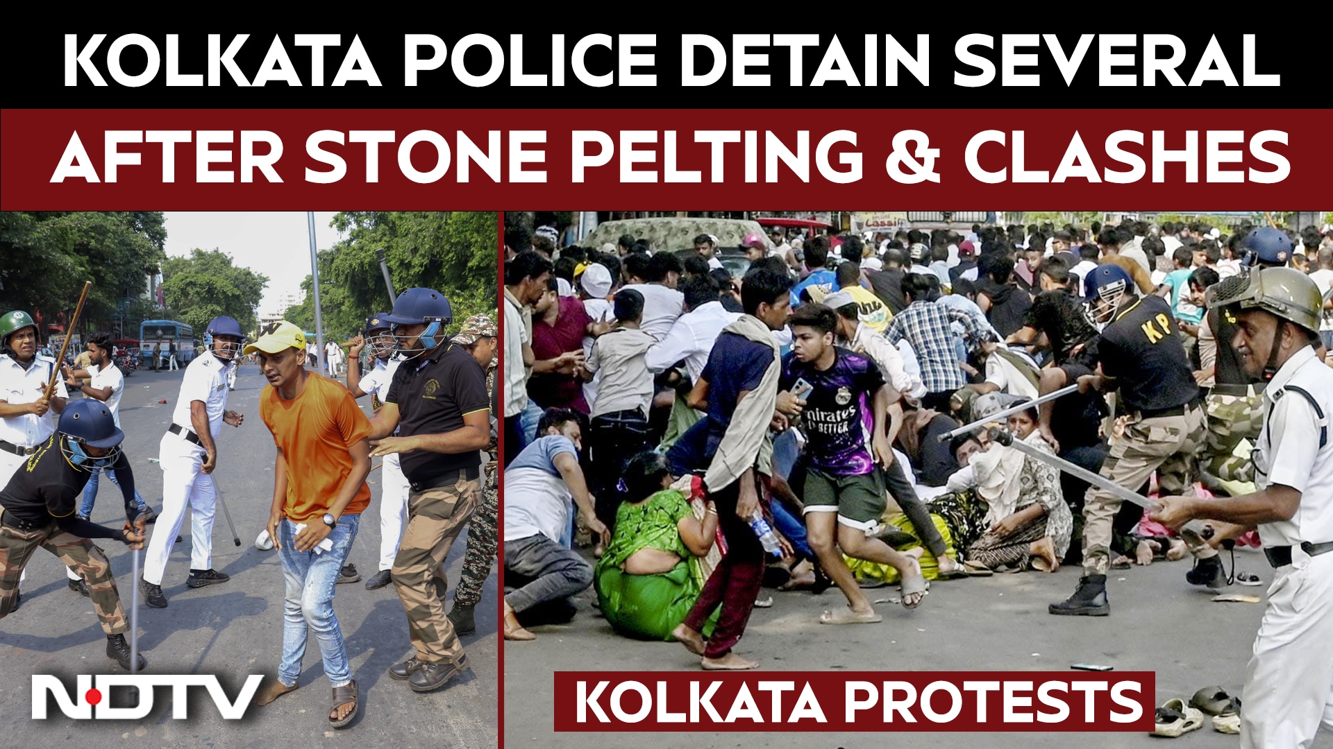 West Bengal Protest: Kolkata Police Detain Several After Stone Pelting During Protestors