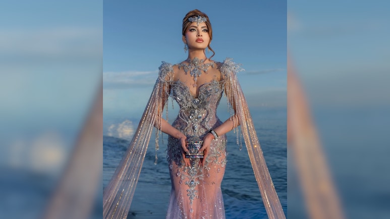 Urvashi Rautela Turns Heads At Cannes 2026 In Crystal-Drenched JoliPoli Couture With Dramatic Cape Sleeves