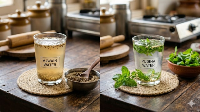 Ajwain and pudina water needs to be consumed in controlled manner to achieve relief