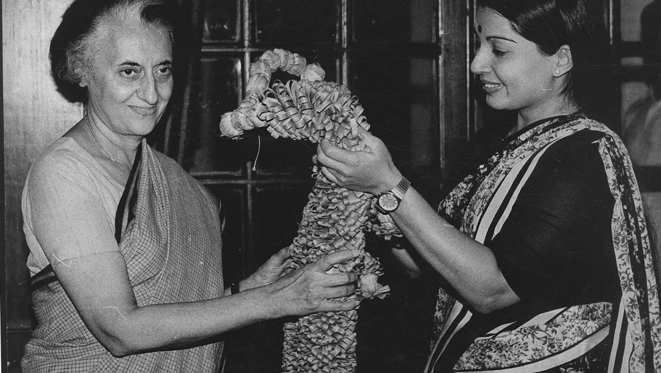 Jayalalithaa with Indira Gandhi