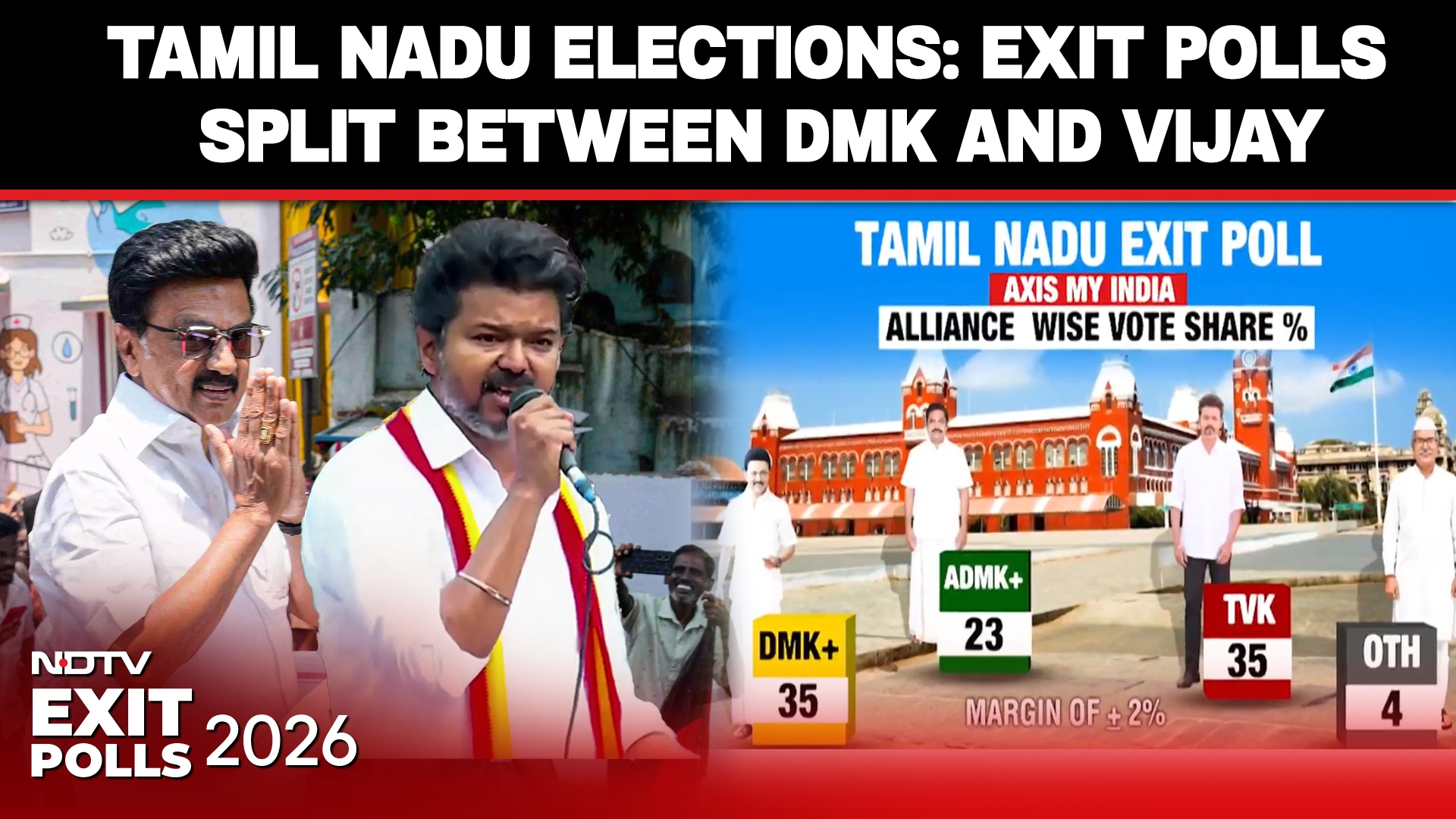 Tamil Nadu Exit Polls | Tamil Nadu Battle Heats Up: Stalin vs Vijay In Exit Poll Clash