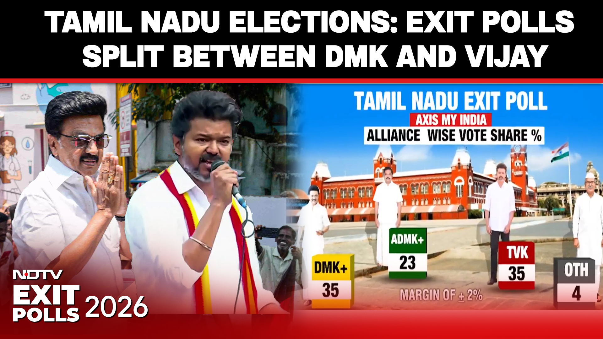 Tamil Nadu Exit Polls | Tamil Nadu Battle Heats Up: Stalin vs Vijay In Exit Poll Clash