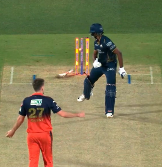 Hit-wicket In IPL: Sudharsan's Brilliant Shot Turns Into Disaster vs RCB