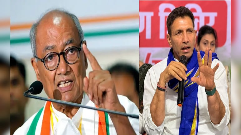 कांग्रेस के मंच पर ही दिखा घमासान; दिग्विजय सिंह vs जीतू पटवारी, &ldquo;गुरु-चेला&rdquo; पर BJP का तंज