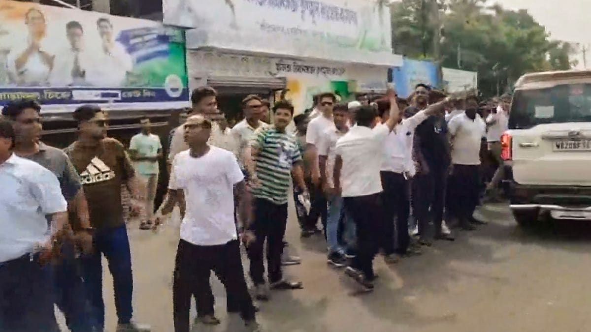 फाल्टा में टीएमसी कार्यकर्ताओं का प्रदर्शन. (Photo Credit: PTI)