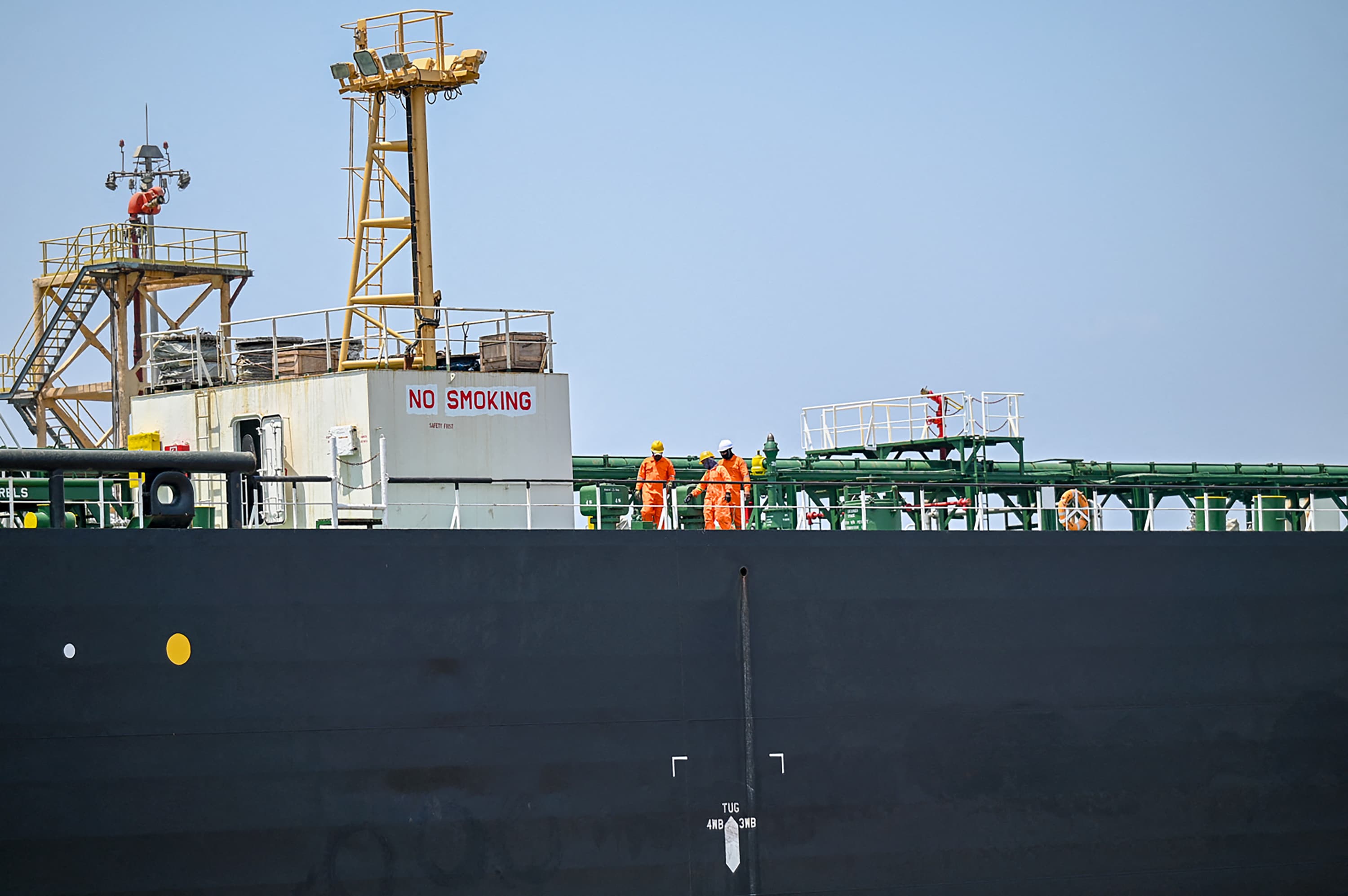 Desh Garima, an Indian-flagged tanker carrying crude oil that transited through the Strait of Hormuz Desh Garima, an Indian-flagged tanker carrying crude oil that transited through the Strait of Hormuz