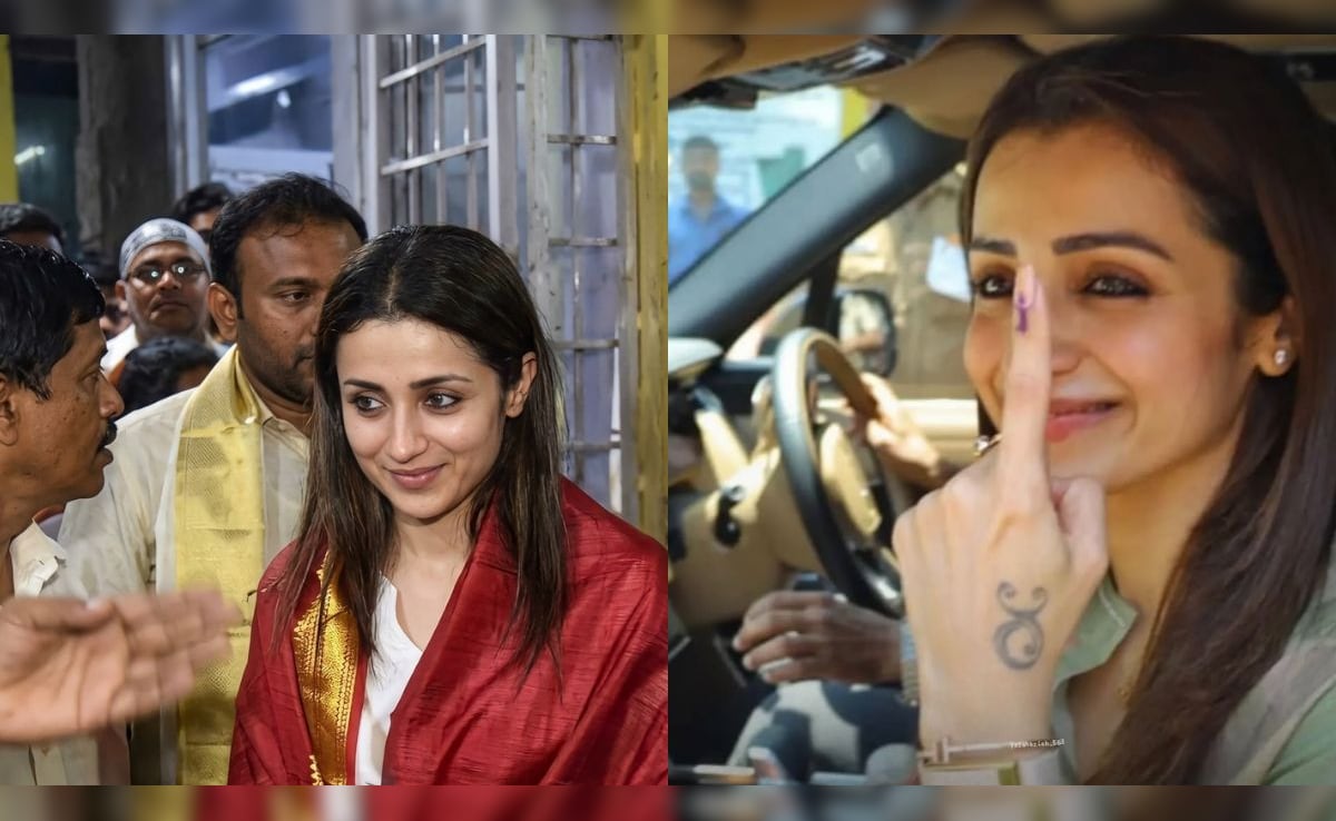 On Tamil Nadu Election Result Day, Trisha Celebrates 43rd Birthday With Tirupati Temple Visit