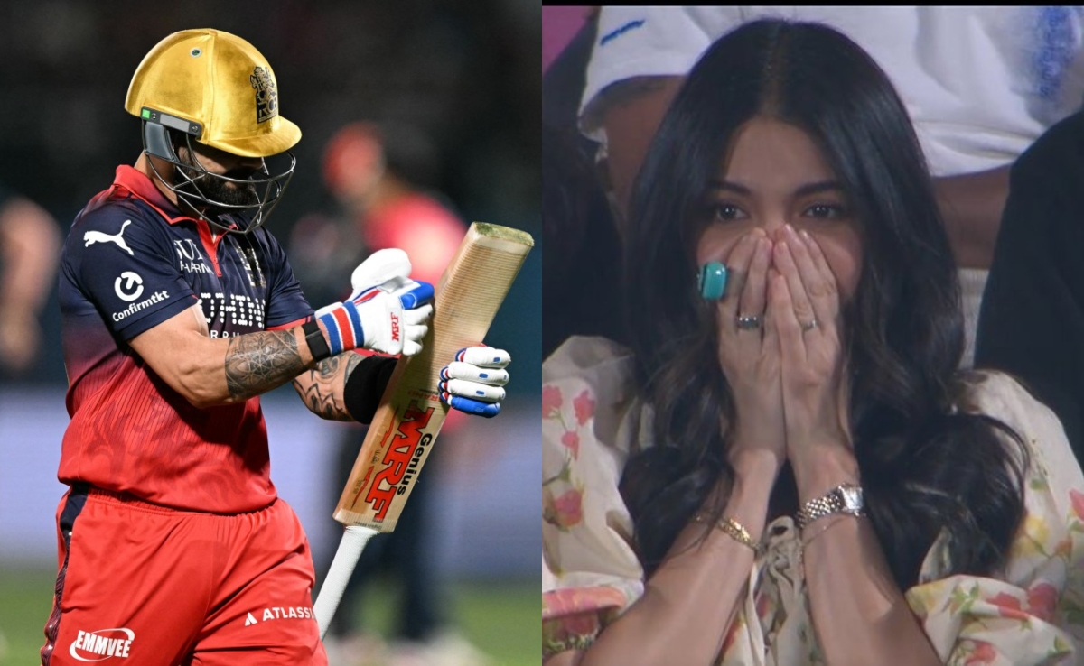 RCB vs GT: ये क्या हुआ...किंग कोहली के आउट होने पर अनुष्का को नहीं हुआ यकीन, सोशल मीडिया पर रिएक्शन वायरल