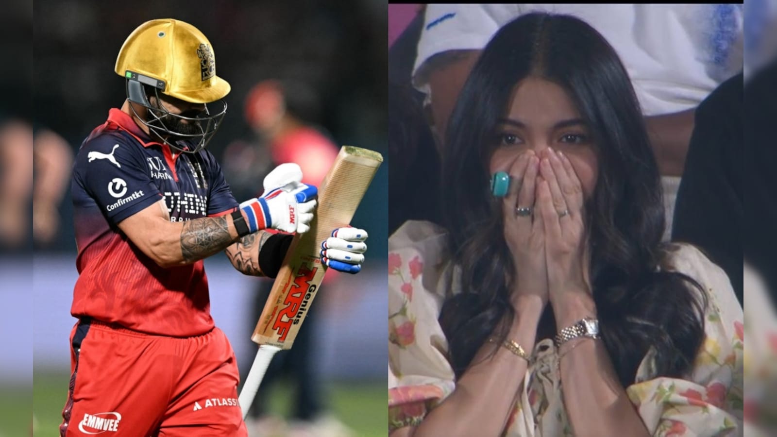 RCB vs GT: ये क्या हुआ...किंग कोहली के आउट होने पर अनुष्का को नहीं हुआ यकीन, सोशल मीडिया पर रिएक्शन वायरल
