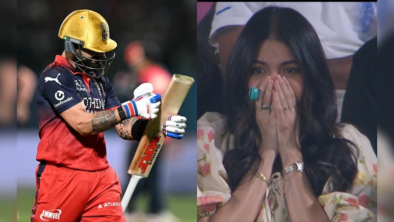RCB vs GT: ये क्या हुआ...किंग कोहली के आउट होने पर अनुष्का को नहीं हुआ यकीन, सोशल मीडिया पर रिएक्शन वायरल