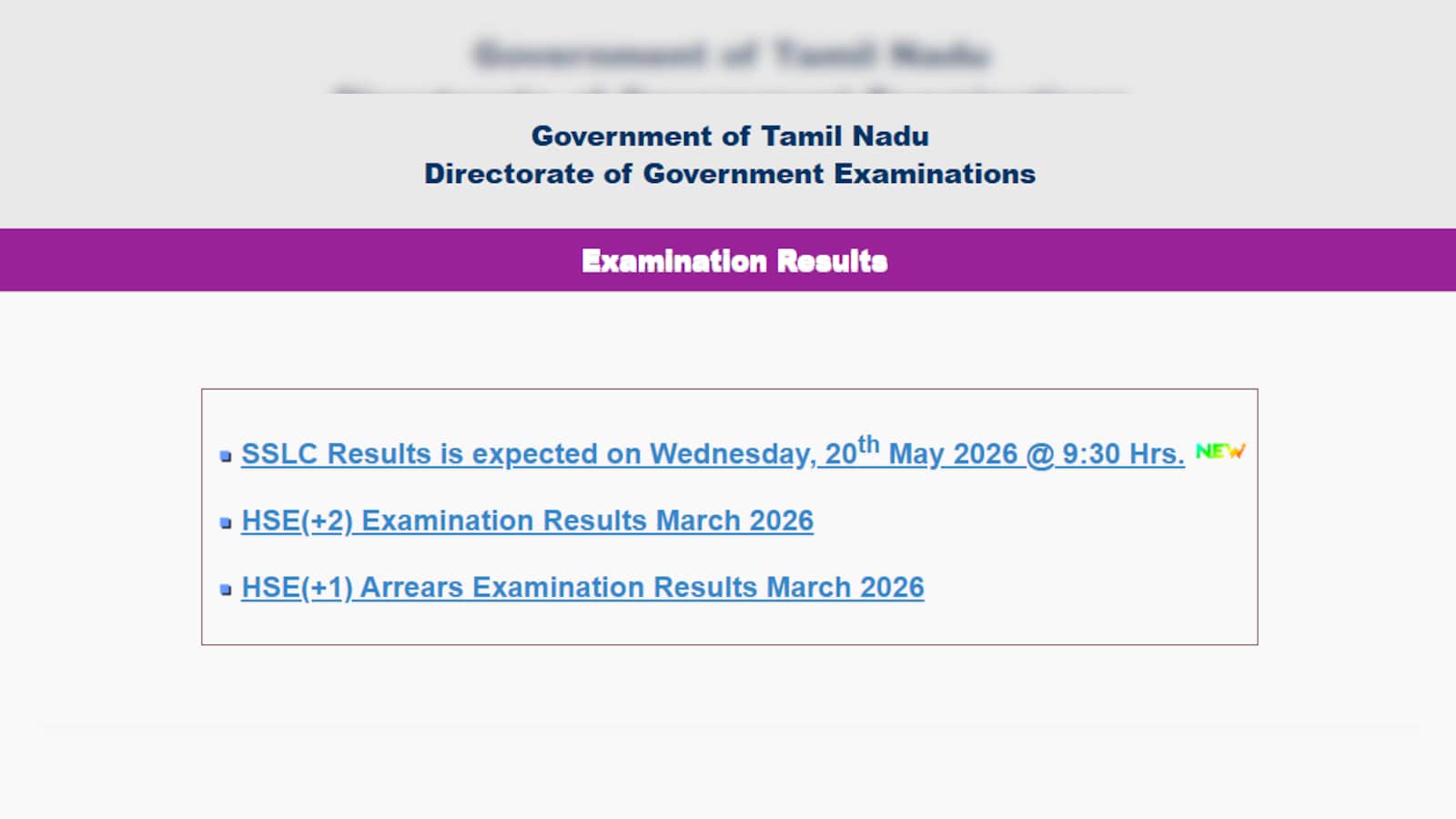 TN SSLC Results 2026: Tamil Nadu Class 10 Provisional Marksheet Released Today