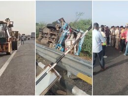 Road Accident: दिल्ली-मुंबई एक्सप्रेस-वे पर रॉन्ग साइड दौड़ रही स्लीपर बस पलटी, 40 श्रद्धालु घायल; 6 की हालत गंभीर