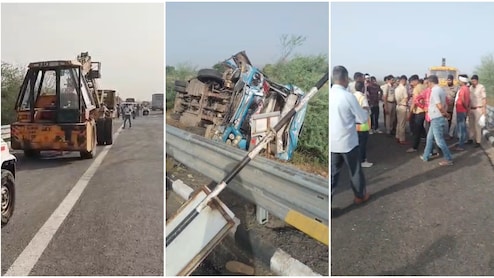 Road Accident: दिल्ली-मुंबई एक्सप्रेस-वे पर रॉन्ग साइड दौड़ रही स्लीपर बस पलटी, 40 श्रद्धालु घायल; 6 की हालत गंभीर