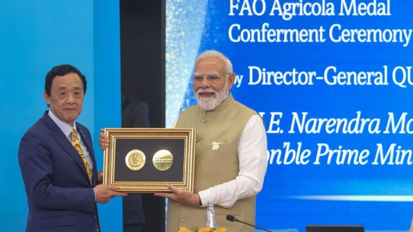 PM Modi Receives Prestigious FAO Agricola Medal