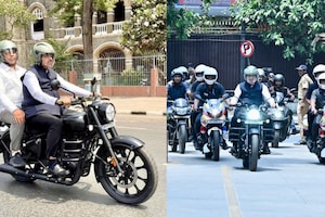 Devendra Fadnavis Rides Royal Enfield Classic 350 After PM Modi's Appeal