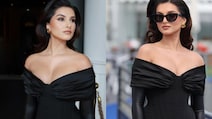 Tara Sutaria Channels Retro Glam In Black Corset Gown, Opera Gloves At Cannes