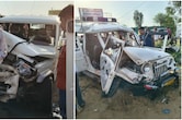 खाटूश्यामजी में बड़ा सड़क हादसा, कैंपर और सवारी गाड़ी की आमने-सामने भिड़ंत; 23 लोग घायल; 7 की हालत गंभीर
