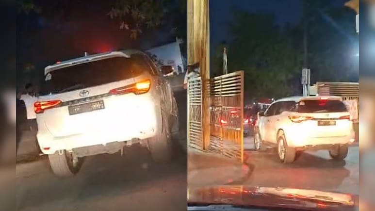 ग्रेटर नोएडा में नियमों की धज्जियां, पुलिस लोगो लगी फॉर्च्यूनर में हूटर-सायरन का अवैध इस्तेमाल