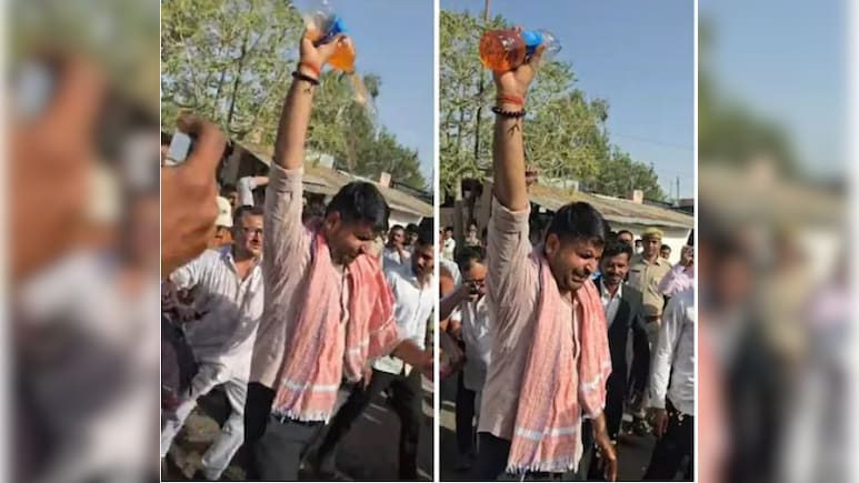Watch: Rajasthan MLA Ravindra Bhati Pours Petrol On Himself At Barmer Collectorate