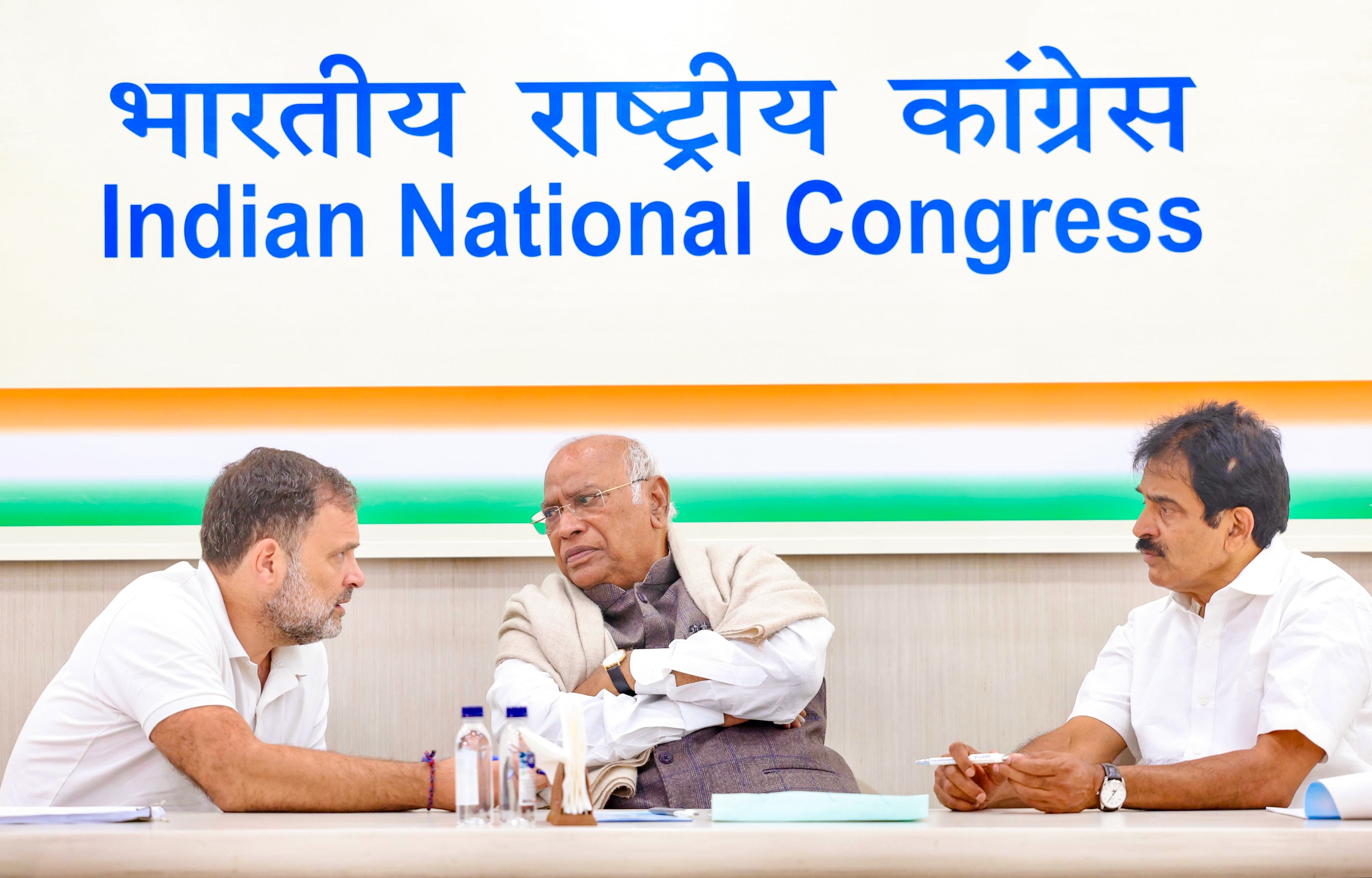 राहुल गांधी, मल्लिकार्जुन खड़गे और केसी वेणुगोपाल. (फाइल फोटो)