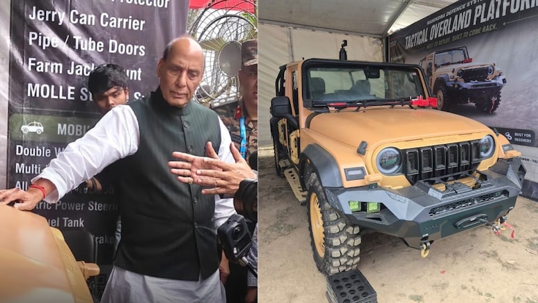 Defence Minister Rajnath Singh Checks Out Mahindra Thar-Based Tactical Vehicle: Pics