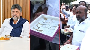DK Shivakumar's Supporters Celebrate, Distribute Sweets Outside His Residence